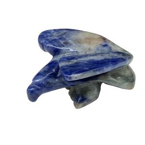 Blue and White Sodalite Stone Carved Eagle Figurine